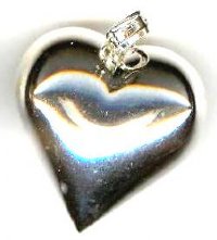 1 35x33mm Silver Plated Puffy Heart Pendant